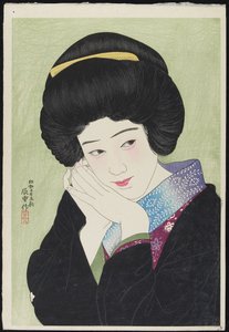 A atriz Sakai Yoneko, agosto de 1929 (impressão em xilogravura a cores) de Yamanaka Kodo 1869 1945 Yamanaka Kodo 1869 1945